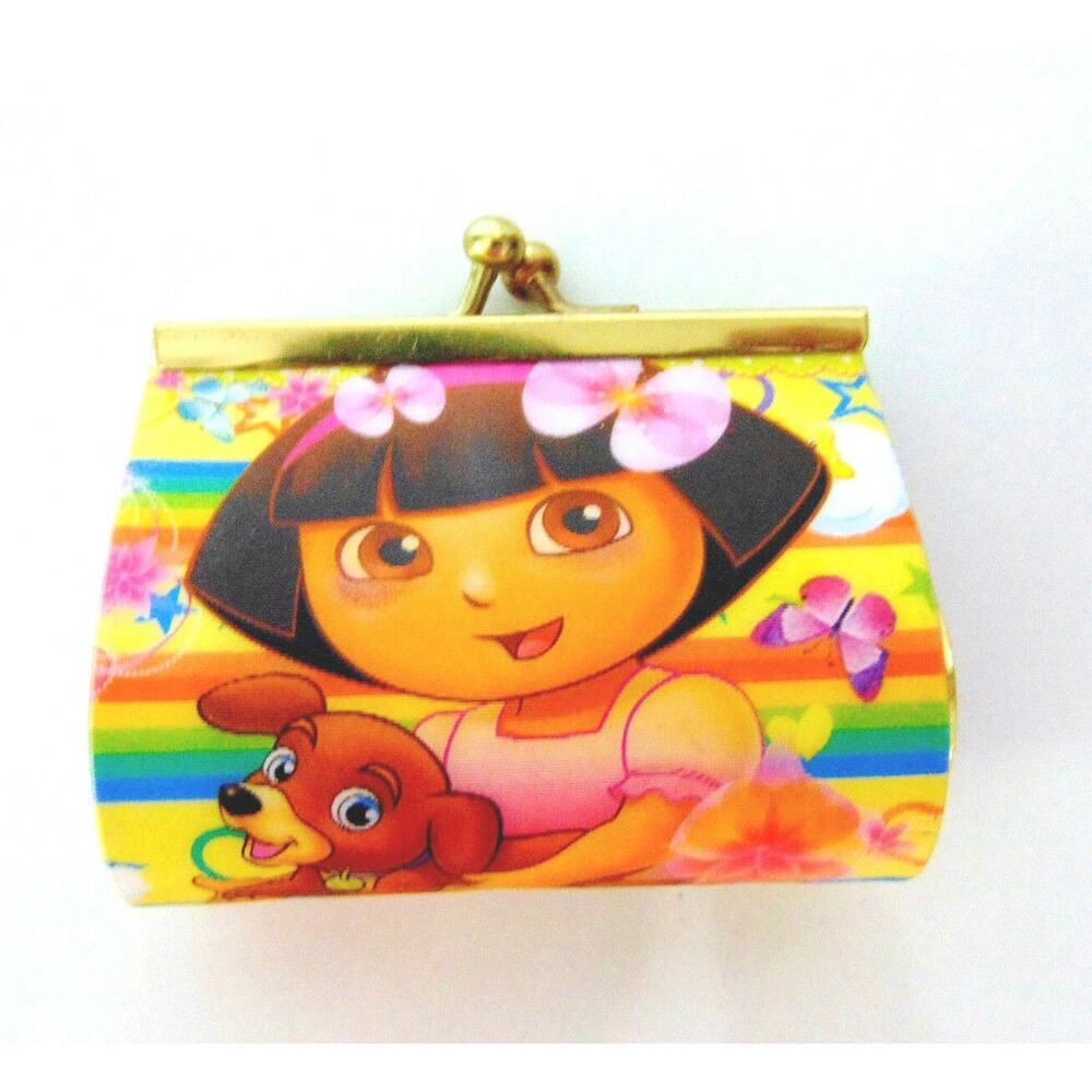 NEW DORA The Explorer COIN PURSE Perrito, Kiss Lock, Lenticular Eyes Open Close